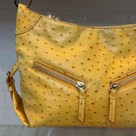 DOONEY & BOURKE Bag Purse Handbag Leather Ostrich Shoulder Bag Hobo Pocketbook - Picture 2 of 16